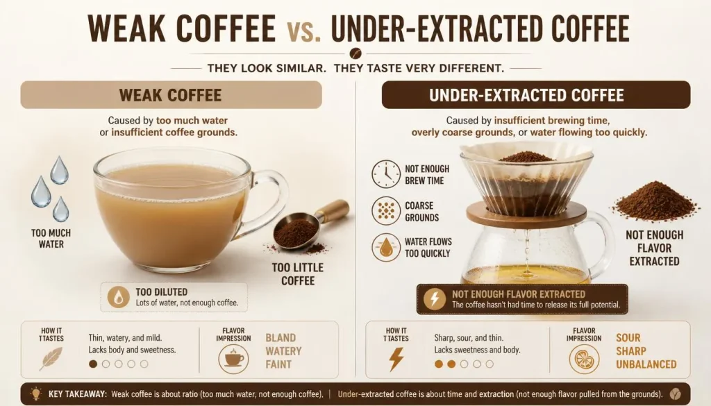 Weak Coffee vs. Under-Extracted Coffee
